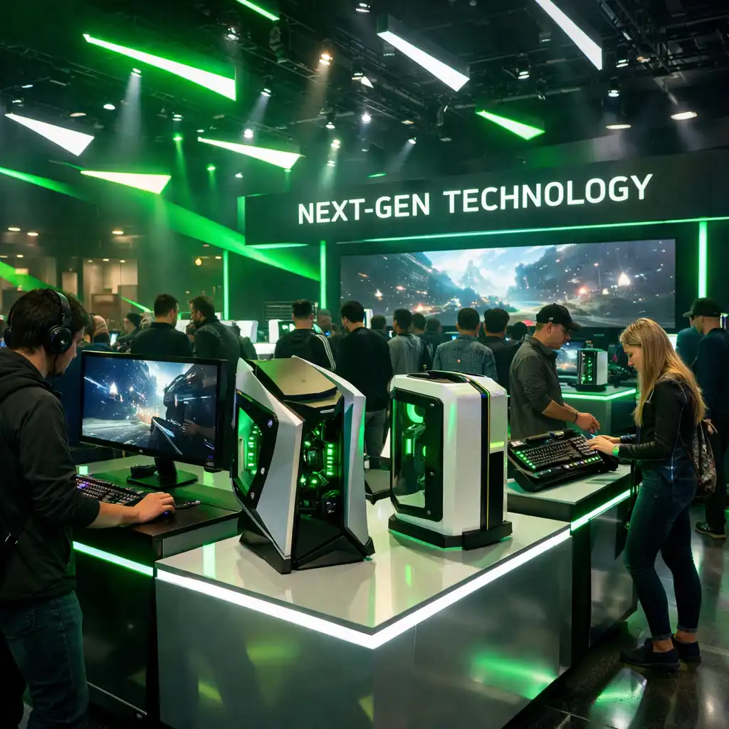 Laptop gamingowy z podświetlaną klawiaturą na tle zielonego światła